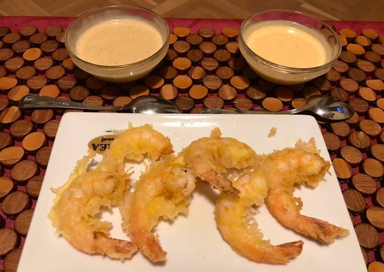 Tapa de gambas en tempura