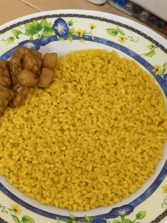 Foto resep Nasi kuning, oseng kentang dan tempe