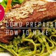 Tallarines verdes con queso parmesano