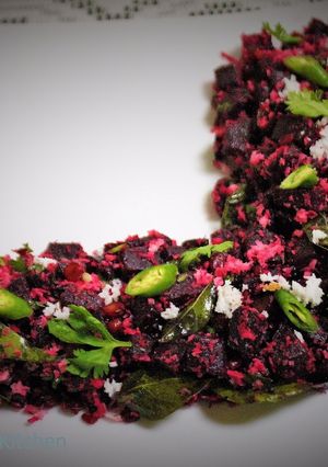 A picture of Beetroot Poriyal.