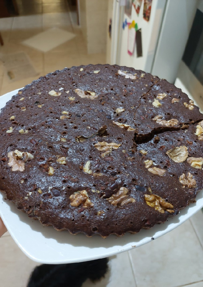 Una foto de Brownie con nueces y chocolate keto
