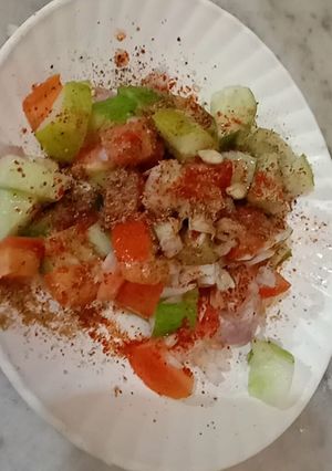 A picture of Chucmber salad.