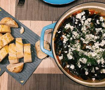 How To Make Recipe Spicy tomato mussels with feta Mydia Saganaki  Savory Delicious