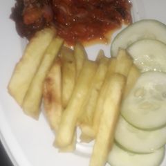 A picture of Sweet potatoes and Ghana Cutir.