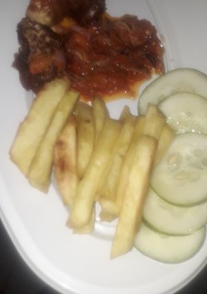 A picture of Sweet potatoes and Ghana Cutir.