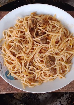 Une photo de Spaghettis aux Rognons🍝🩷