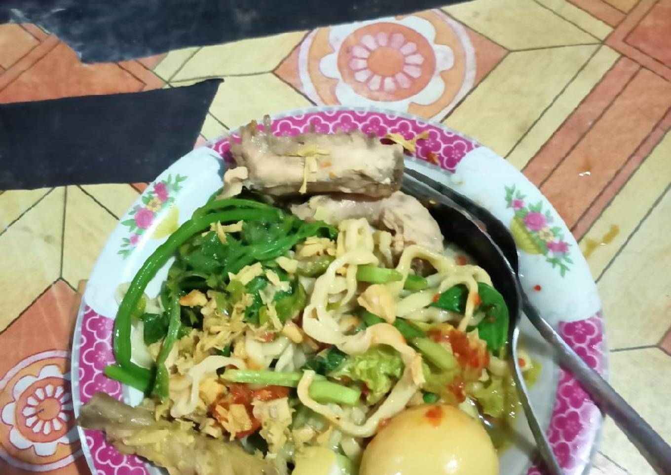 Mie ayam endul tanpa saus mantul