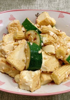 金沙櫛瓜玉米筍豆腐 的食譜成品照片