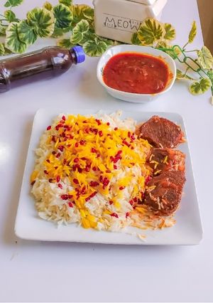 عکسی از دستور چلو گوشت ربی