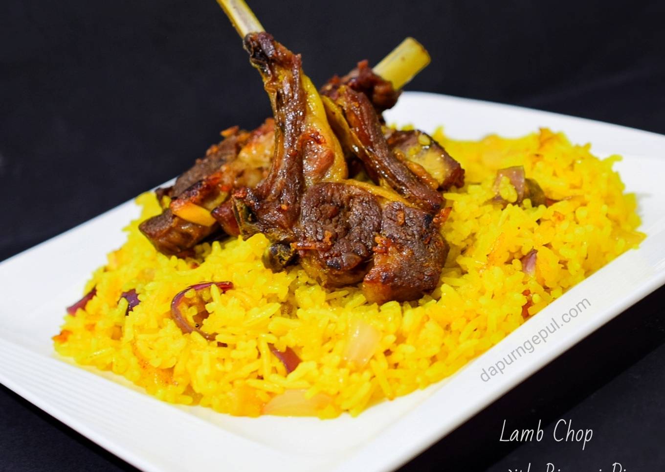 Lamb Chop Biryani Rice (Nasi Kebuli Kambing) #MiddleEast