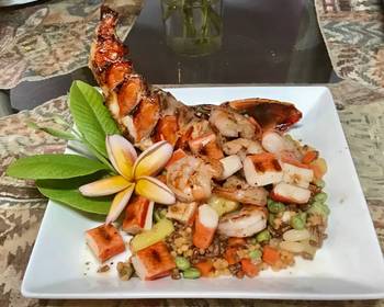 Ultimate Make Recipe Grilled seafood with a tropical blend of high protein veggies Practical Delicious