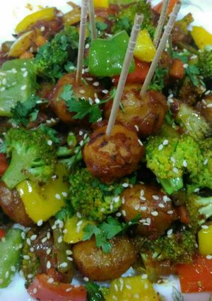 A picture of Lasaniya aloo.
