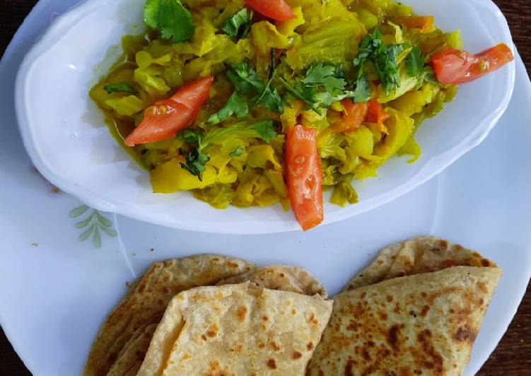 Step-by-Step Guide to Make Ultimate Cabbage sabzi with paratha(breakfast)