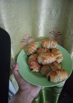 Foto resep Cemilan dari puff pastry isi pisang coklat