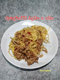 Foto resep Spaghetti Aglio e Olio with sliced beef