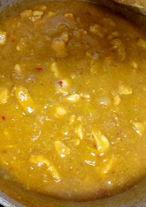 A picture of My Favourite Curried Chicken with lots of Curry Sauce.🥰.