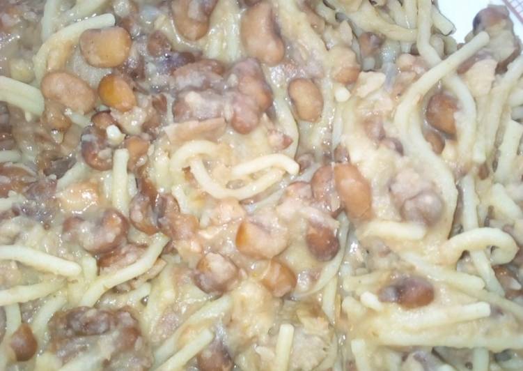 Recipe of Super Quick Homemade Naija mixed spaghetti and beans😋😋(the difference is in the taste)