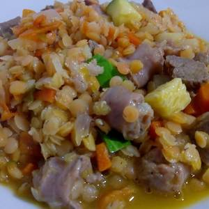 Guiso de lentejas turcas (rojas)