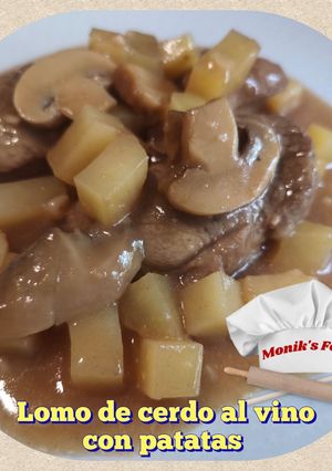 Una foto de Lomo de cerdo al vino con patatas