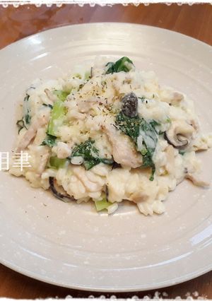 白醬豬肉松本茸燉飯 的食譜成品照片