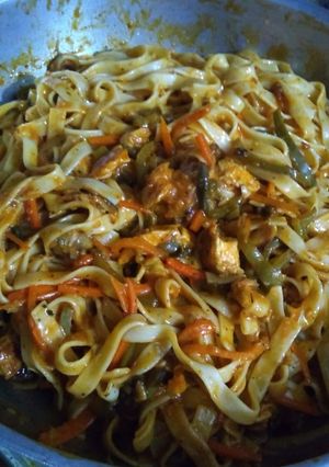 A picture of Futticcine Red Sauce Pasta.