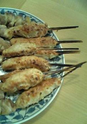 A picture of Yakitori (Tsukune Chicken Skewers).