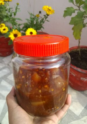 A picture of Sour and sweet lemon pickle.