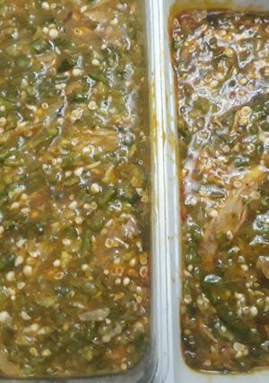 A picture of Okro soup.
