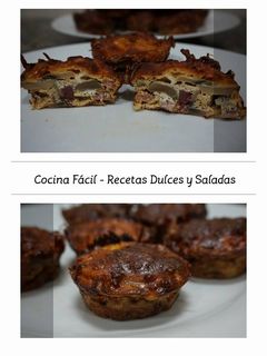 Una foto de Muffins de jamón serrano y champiñones