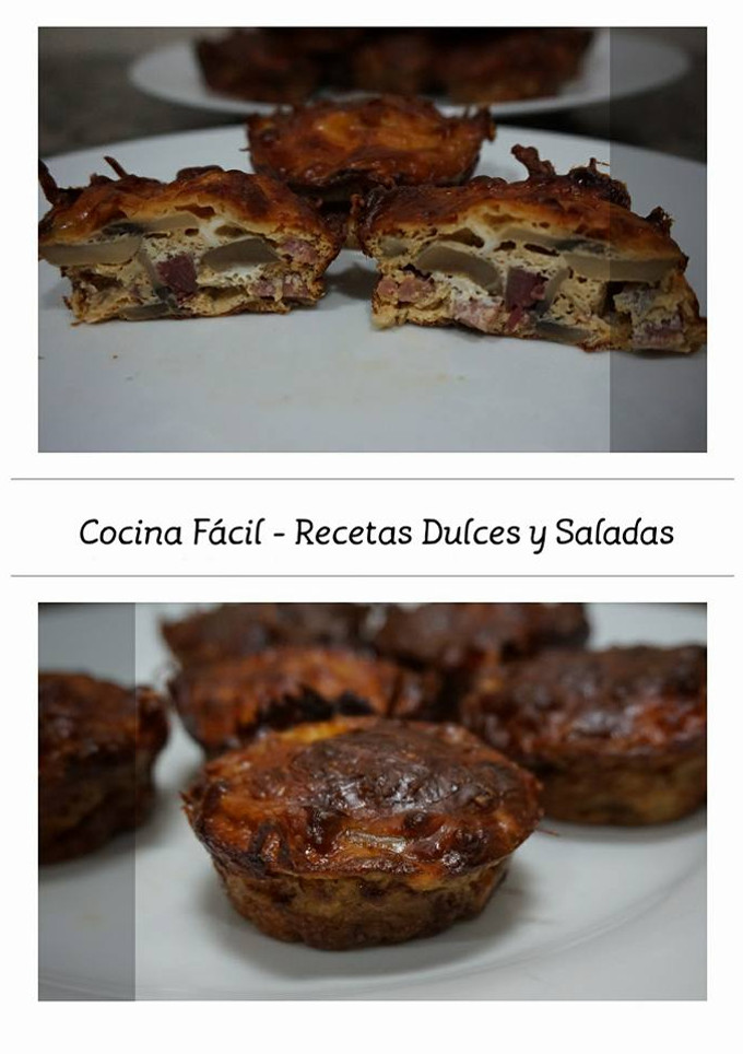 Una foto de Muffins de jamón serrano y champiñones