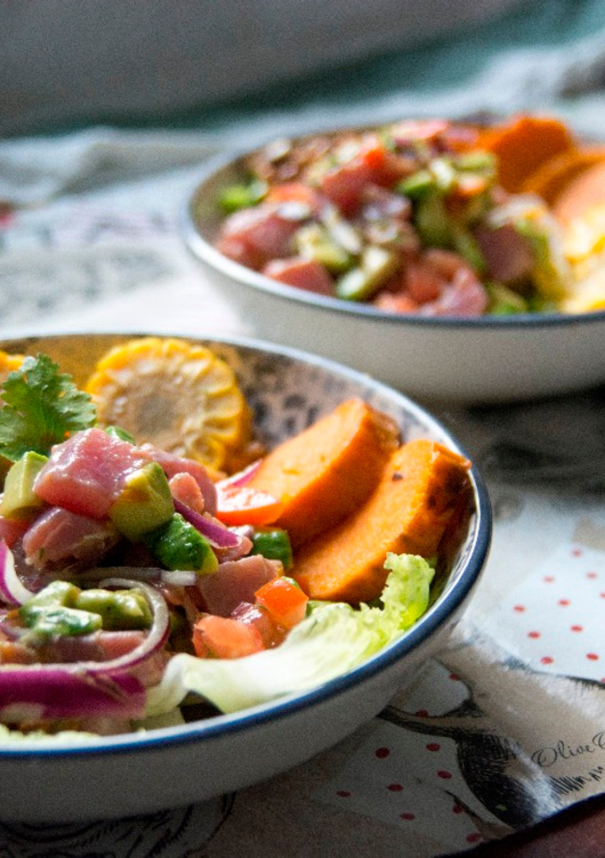 Una foto de Ceviche Peruano de atún