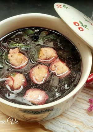 Hình của món Canh rau dền nấu mọc.