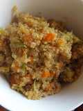 Quinoa con verduras, alga Kombu y salsa de soja