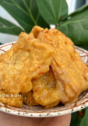 Hình của món Tàu Hũ Ky Chiên Giòn Sốt Chao Chay.