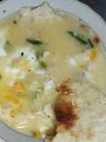 Caldo de huevos con arepa