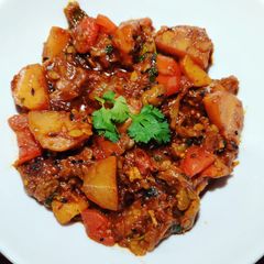 A picture of Spicy Ridge Gourd or Tori Masala.