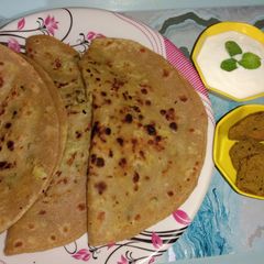 Aloo paratha A picture of Aloo paratha.