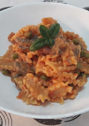 O poză a rețetei Mafalde (Pasta) alla boscaiola.