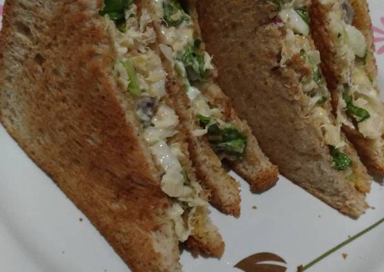 Langkah Mudah untuk Menyiapkan Sandwich tuna homemade no kalengan, health &amp; fresh yang Bisa Manjain Lidah