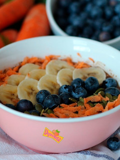 Una foto de Gachas o Porridge de Zanahoria y Plátano