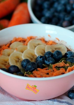 Una foto de Gachas o Porridge de Zanahoria y Plátano