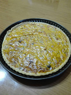 Una foto de Quiche de bacon y champiñones