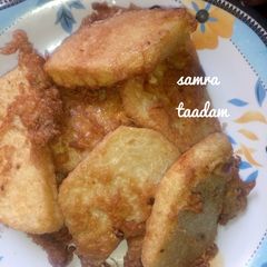 A picture of Fried yam with egg.