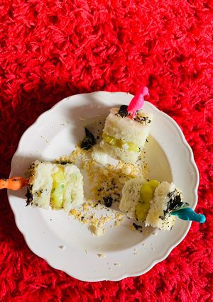 A picture of Rava Dhokla Sandwich.