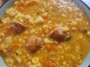 Una foto de garbanzo con arroz en olla express