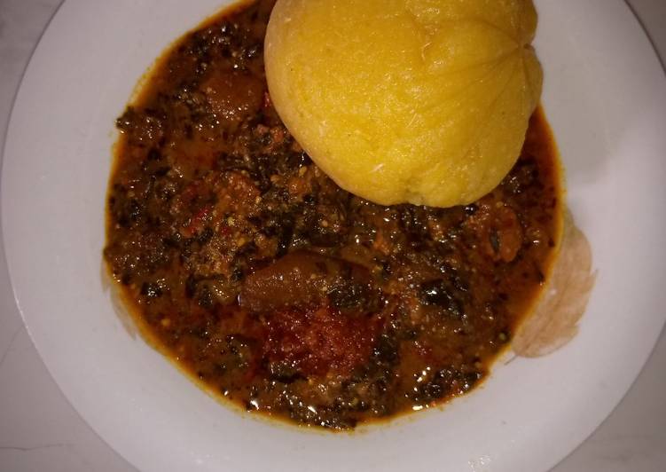 Best Eba and ugwu soup Recipe | How to make Eba and ugwu soup Speedy