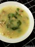 Creme de aipim com bacon e espinafre