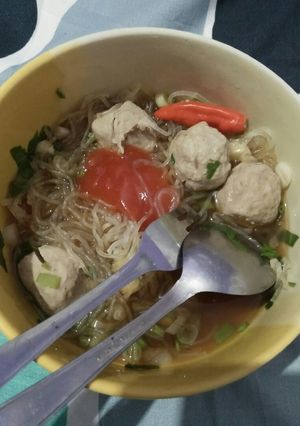 Foto resep Mi bakso efek lapar dimalam hari