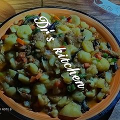 A picture of Irish potatoes veggie porridge.