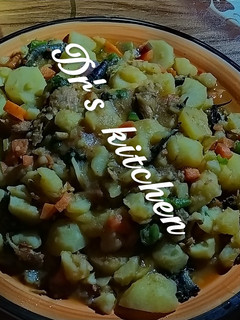 A picture of Irish potatoes veggie porridge.